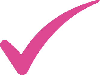 Pink tick icon. Symbolising Music Service GDPR and Safeguarding - music provision