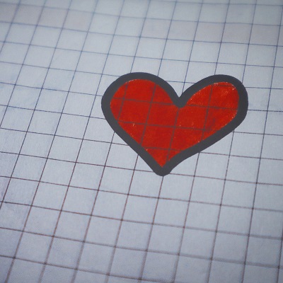 Picture of a heart drawn on graph paper. Symbolises relationships and health education.