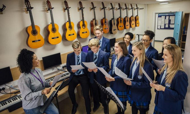 music class at a secondary school