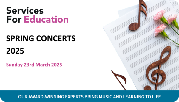 Spring Concerts 2025 - 23rd March music sheet with flowers