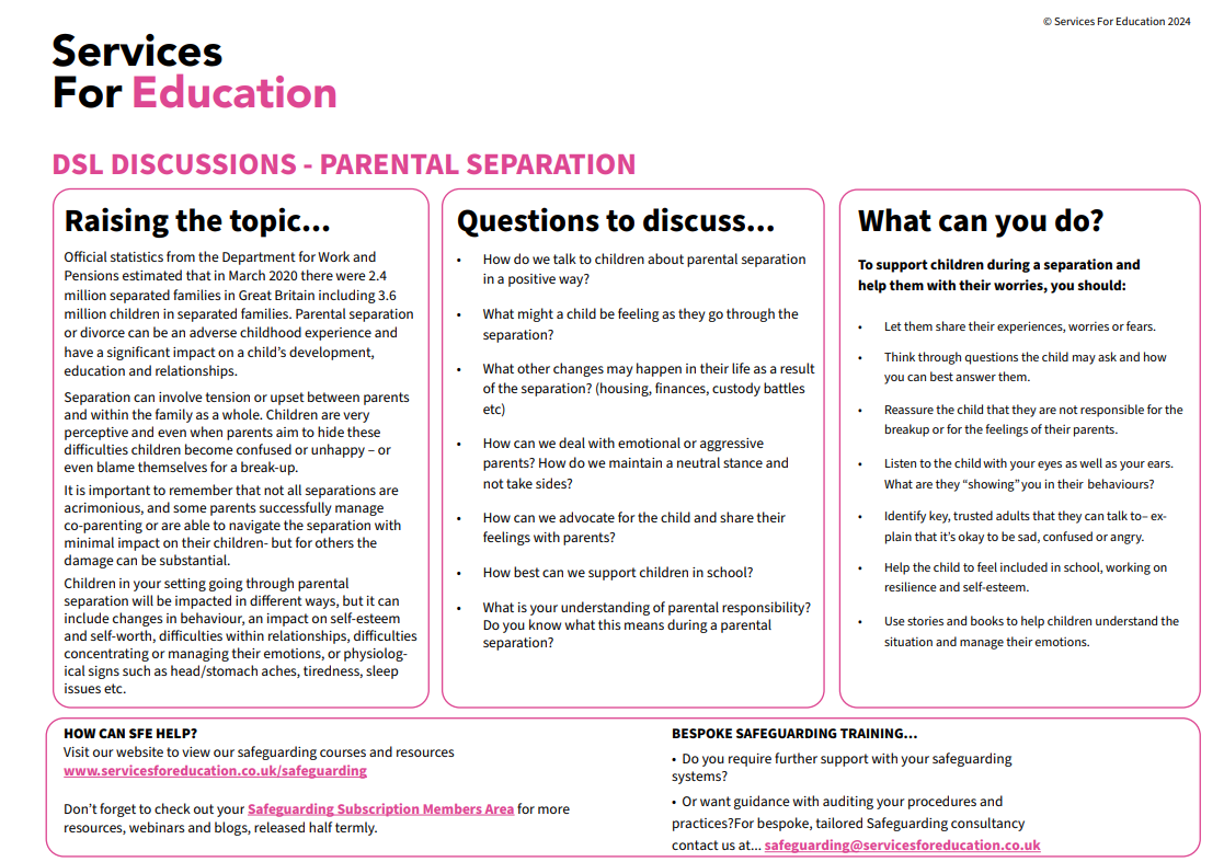 DSL Discussions - Parental Separation